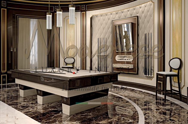 Modenese luxury doors with gold details and decorations and elegant wallpaper