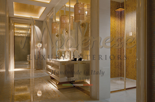 Contemporary gold bathroom interior design by Modenese