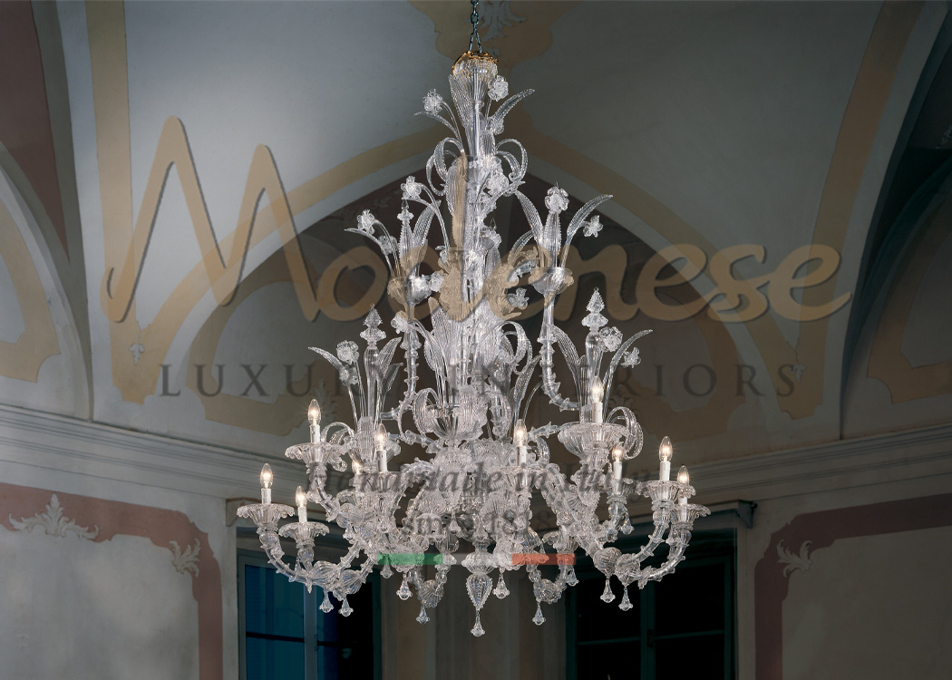 Modenese luxury crystal chandelier for interior design projects