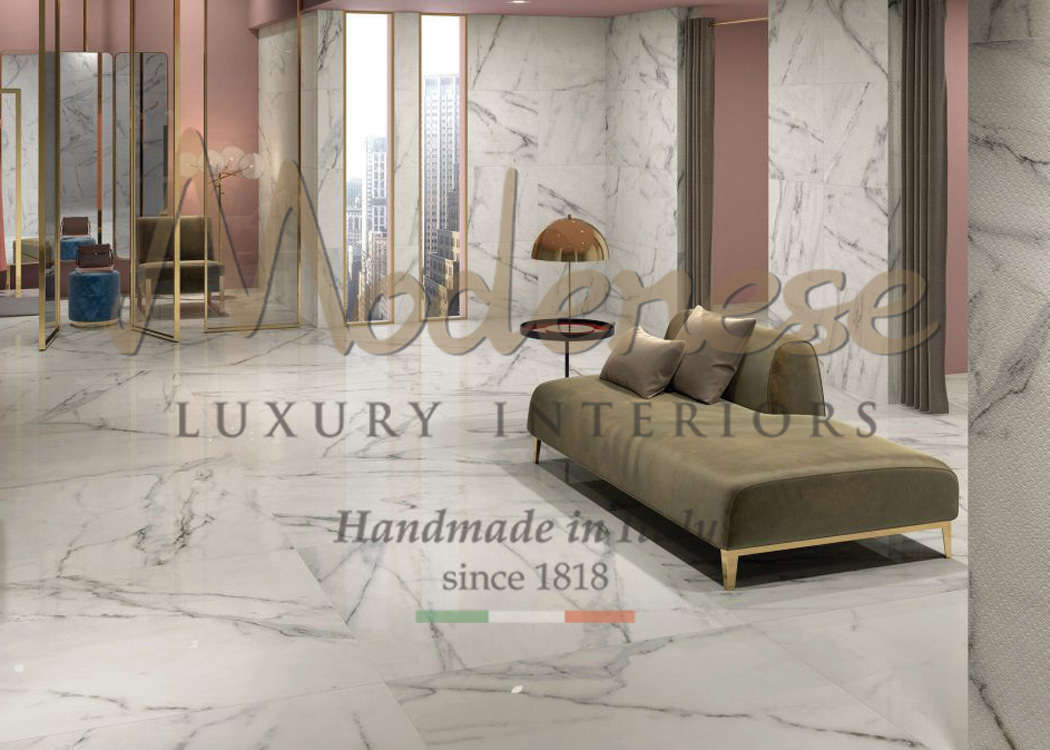 Luxury mable floor design for a luxury residential interior design project by Modenese