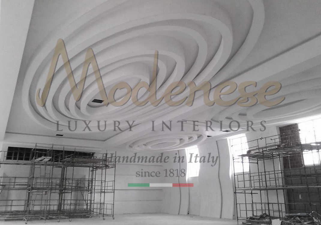 Concentric circles drywall bulkhead ceiling decoration Modenese